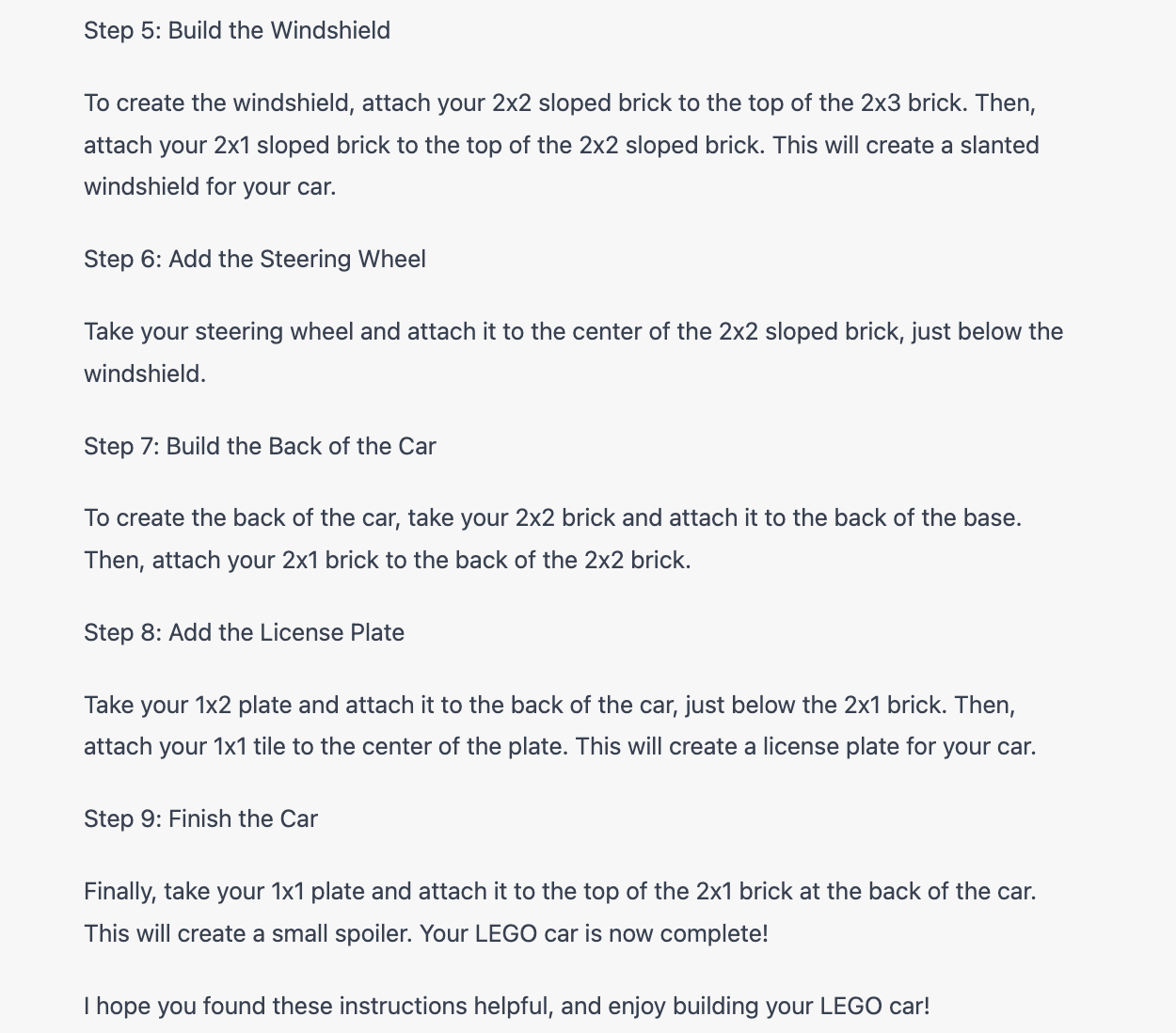 ChatGPT Lego instructions - 2