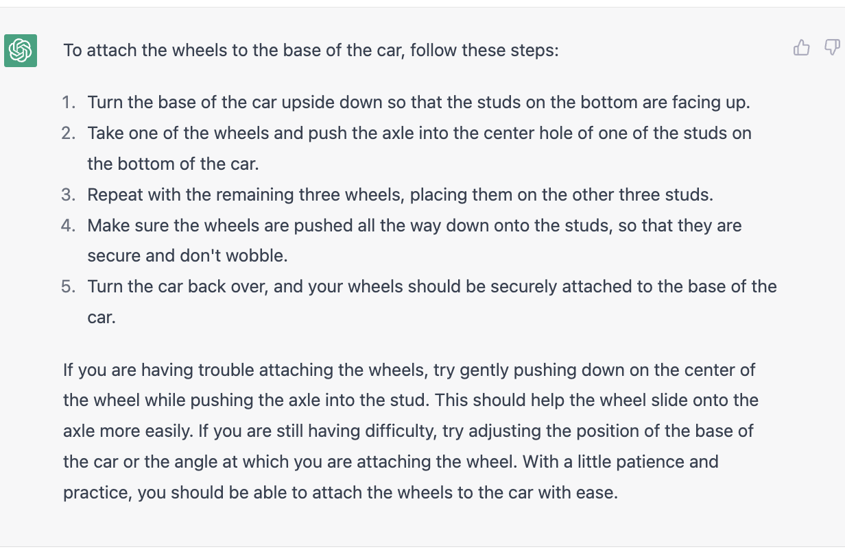 Wheel instructions